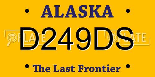 D249DS Alaska License Plate
