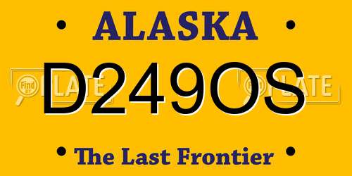 D249OS Alaska License Plate