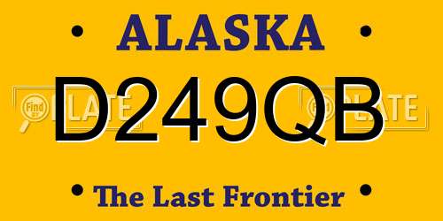 D249QB Alaska License Plate