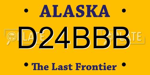 D24BBB Alaska License Plate