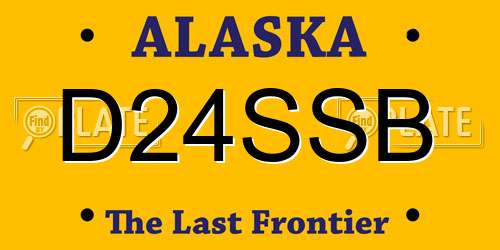 D24SSB Alaska License Plate