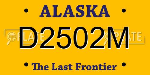 D2502M Alaska License Plate