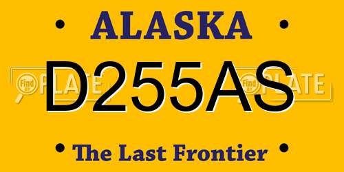 D255AS Alaska License Plate