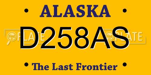 D258AS Alaska License Plate