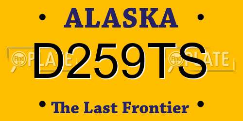 D259TS Alaska License Plate