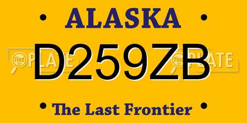 D259ZB Alaska License Plate
