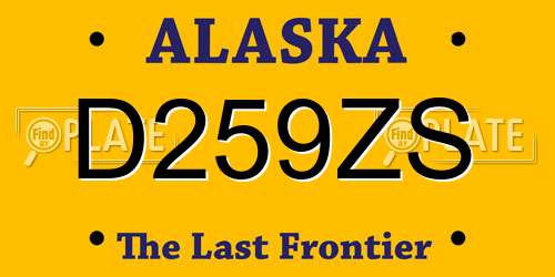D259ZS Alaska License Plate