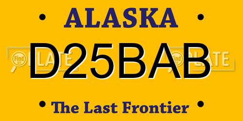 D25BAB Alaska License Plate