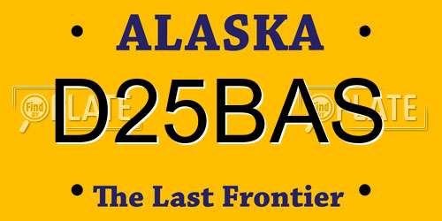D25BAS Alaska License Plate
