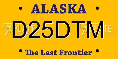 D25DTM Alaska License Plate