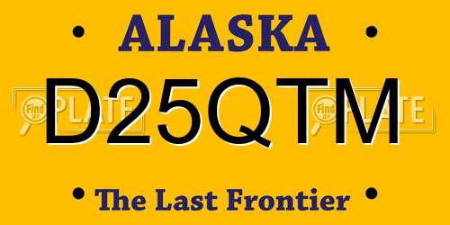 D25QTM Alaska License Plate