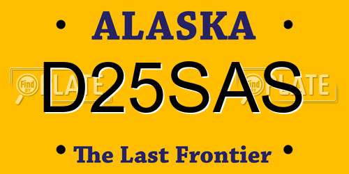D25SAS Alaska License Plate