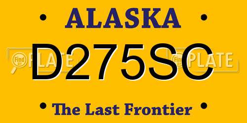 D275SC Alaska License Plate