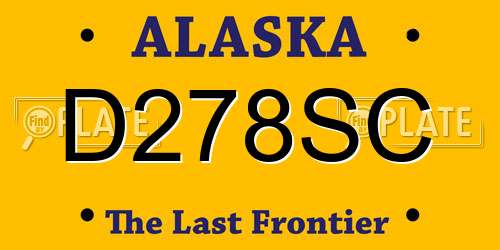 D278SC Alaska License Plate