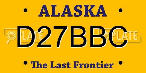 D27BBC Alaska License Plate