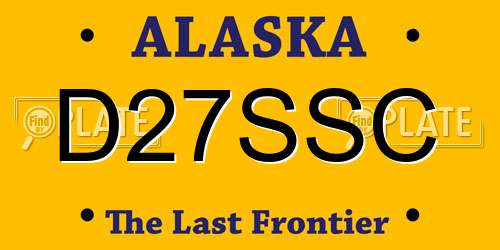D27SSC Alaska License Plate