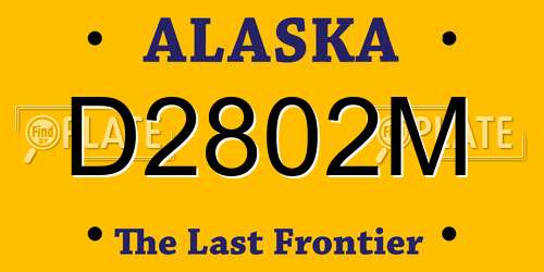 D2802M Alaska License Plate