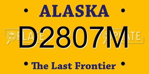 D2807M Alaska License Plate