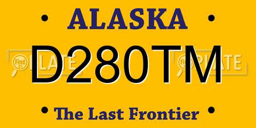 D280TM Alaska License Plate