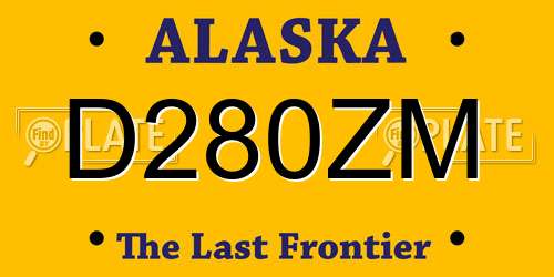 D280ZM Alaska License Plate