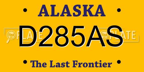 D285AS Alaska License Plate
