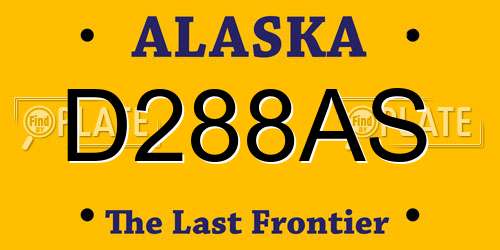 D288AS Alaska License Plate