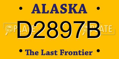 D2897B Alaska License Plate