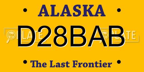 D28BAB Alaska License Plate