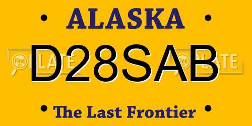 D28SAB Alaska License Plate