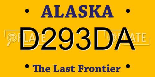 D293DA Alaska License Plate