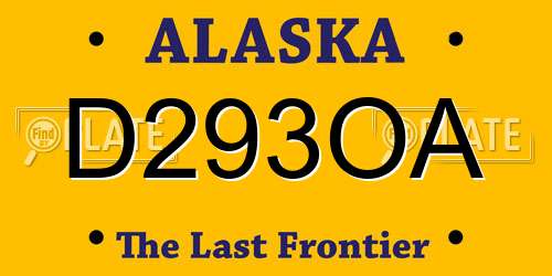 D293OA Alaska License Plate