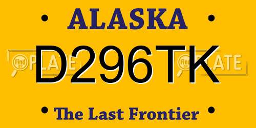 D296TK Alaska License Plate