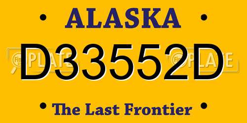D33552D Alaska License Plate