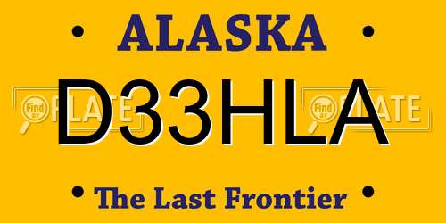 D33HLA Alaska License Plate