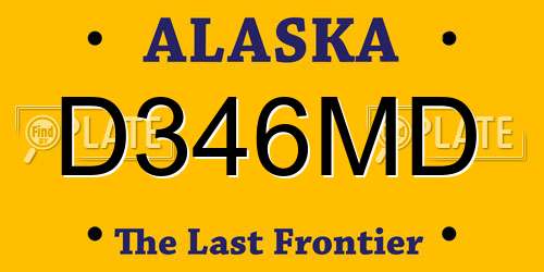 D346MD Alaska License Plate