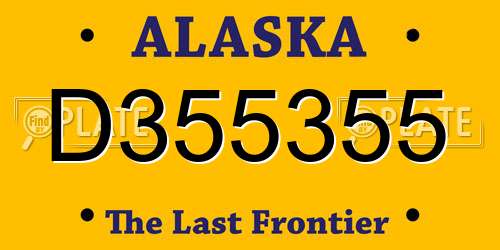 D355355 Alaska License Plate