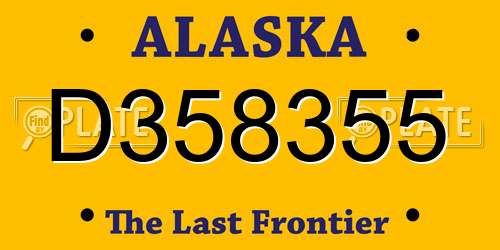 D358355 Alaska License Plate