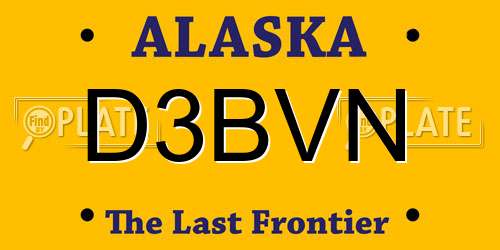 D3BVN Alaska License Plate