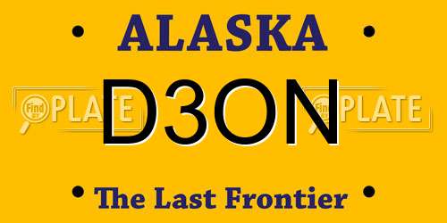 D3ON Alaska License Plate