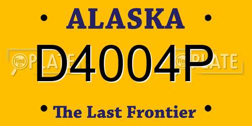 D4004P Alaska License Plate