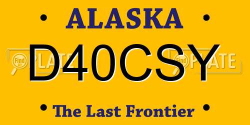 D40CSY Alaska License Plate