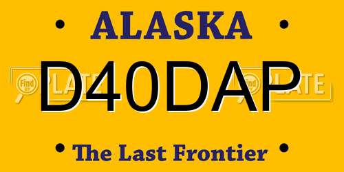 D40DAP Alaska License Plate