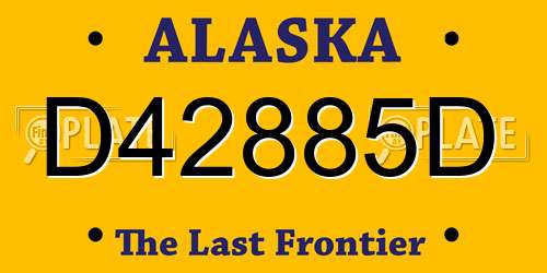 D42885D Alaska License Plate