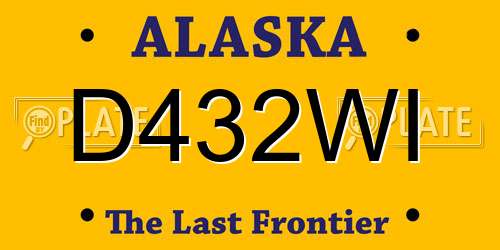 D432WI Alaska License Plate