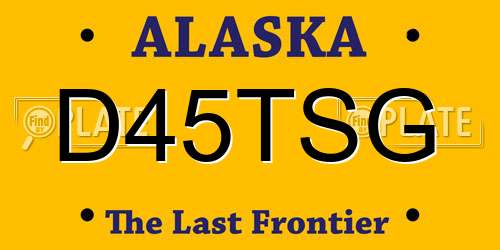 D45TSG Alaska License Plate