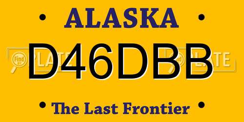 D46DBB Alaska License Plate