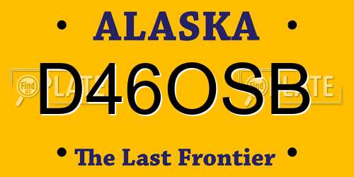 D46OSB Alaska License Plate