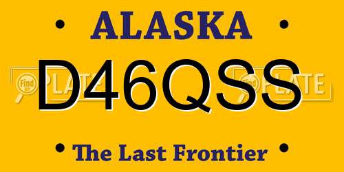 D46QSS Alaska License Plate