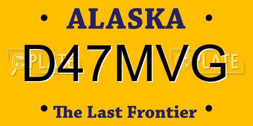 D47MVG Alaska License Plate