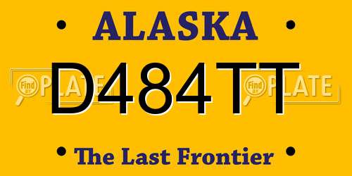 D484TT Alaska License Plate